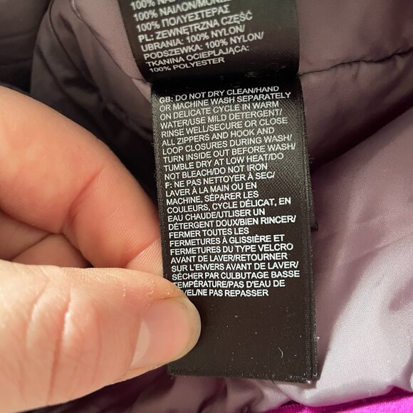 North Face Quilted Softshell Puffer Jacket M Magenta Purple Lightweight Zip Up - Picture 5 of 6